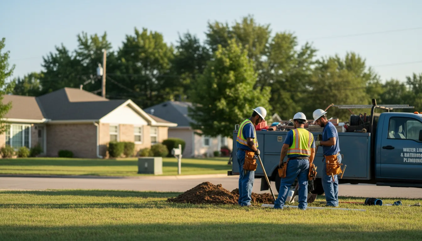 Residential water line and bathroom plumbing service in Hostetter, PA